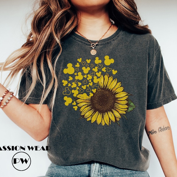 Mickey Head Sunflower Shirt, Sunflower Disney Parks, Sunflower Mickey Shirt, Disney Flower and Garden Festival T-shirt, Epcot Disney Tee