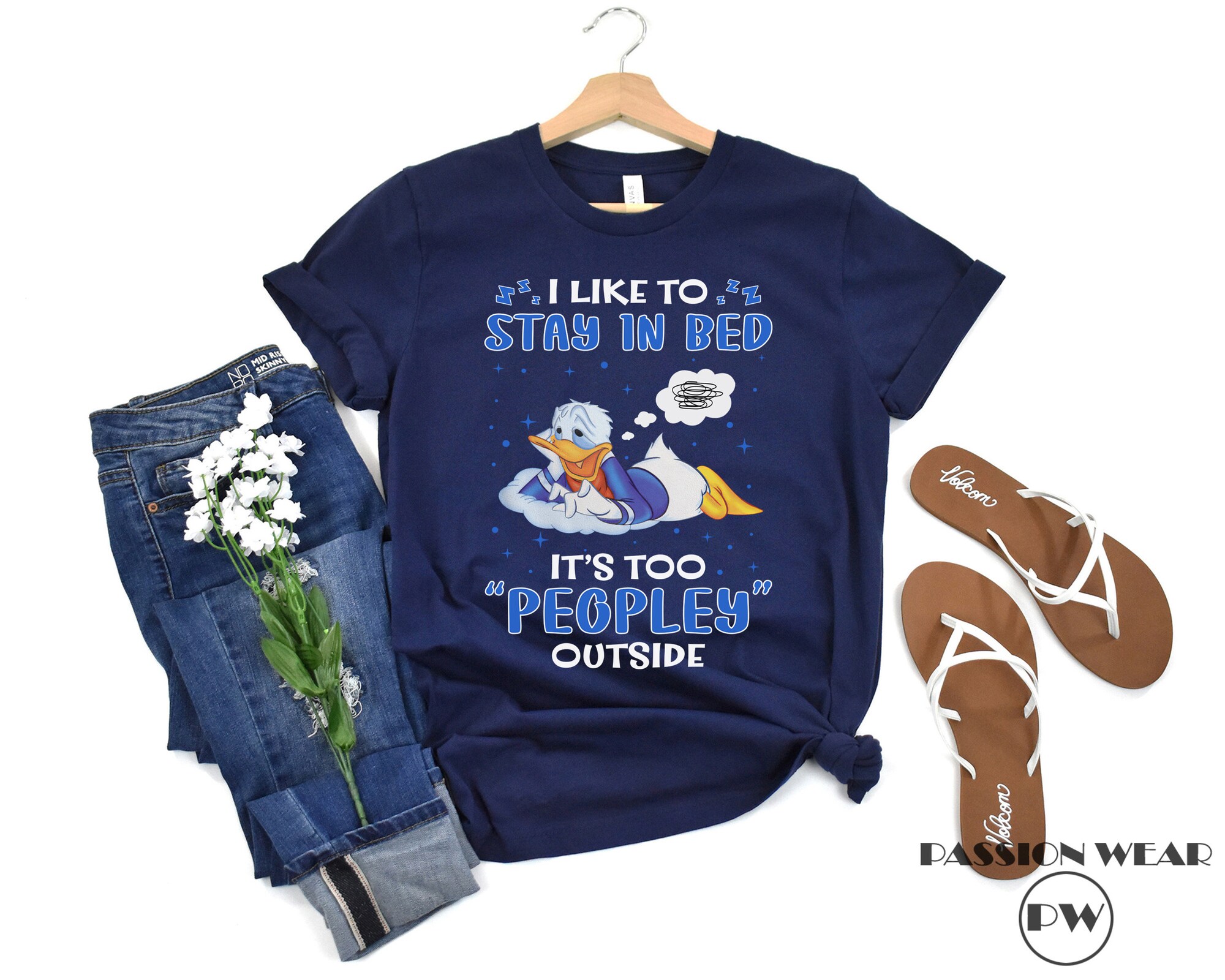 I Like To Stay In Bed Donald Duck Shirt, Donald Duck Moods Tee