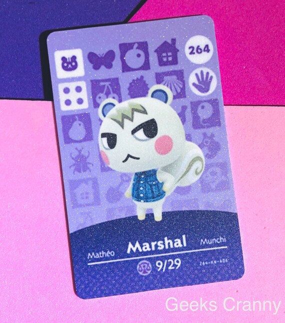 Marshal Amiibo card. Animal Crossing NFC amiibo card . Marshal Etsy