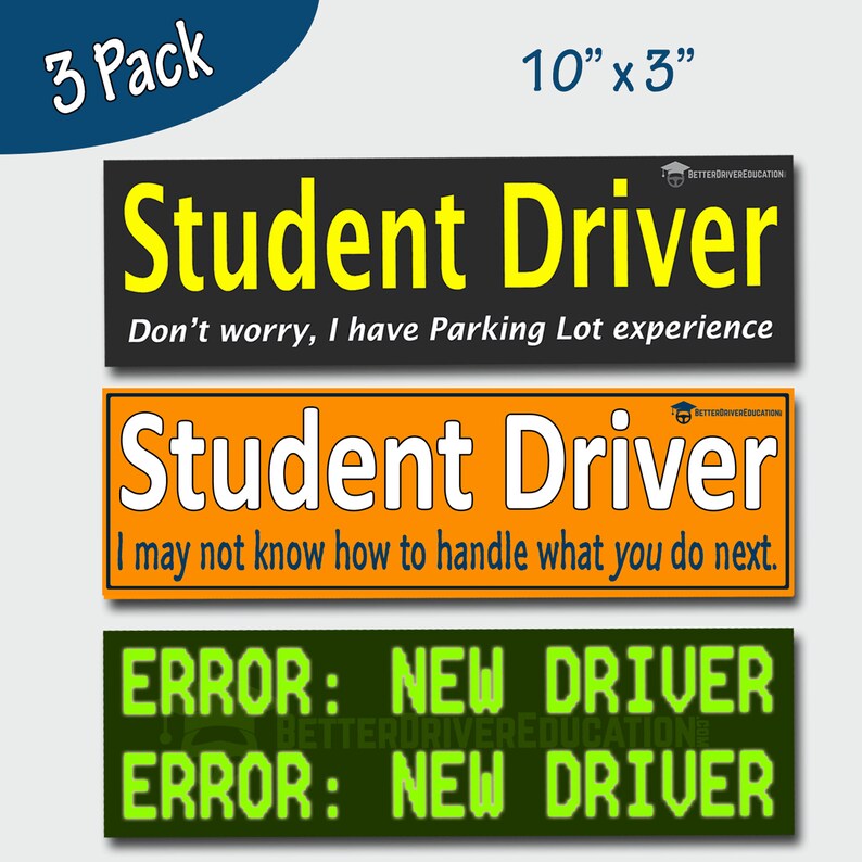 Funny Student/New Driver Vinyl Car or Stickers 3 Etsy