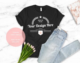 Download Black Bella Canvas 3001 Shirt Template T Shirt Template T Shirt Mockup Instant Download Svg Mockup Hi Resolution Mock Up T1 Mockup Mobile Free Logo