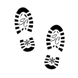 Santa Claus Boot Print Outline Svg