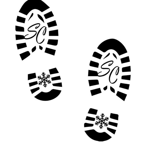 Santa Foot Print SVG Santa Boot SVG Boot Stencil SVG - Etsy