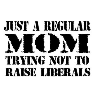 Just a regular mom trying not to raise liberals Distressed Font. SVG