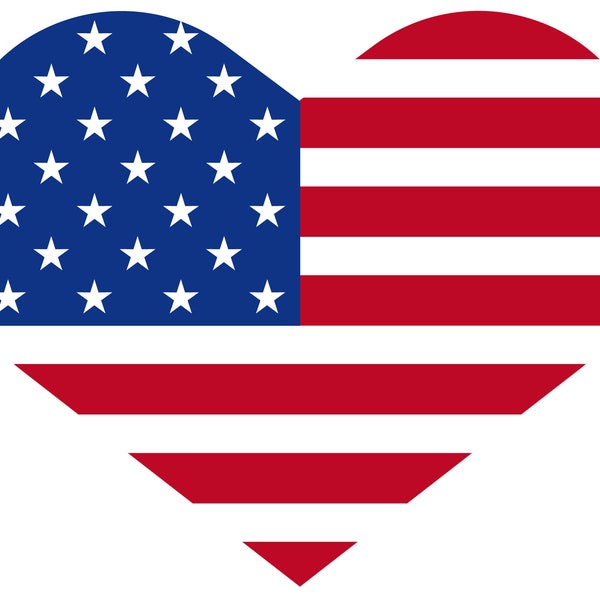 Bandera del corazón de Estados Unidos. SVG JPEG