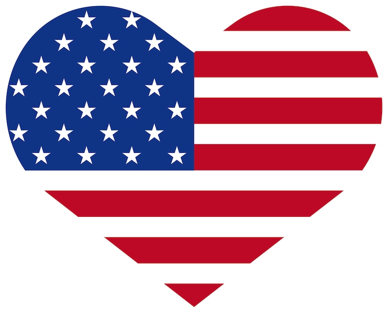 USA Heart Flag.  SVG JPEG 