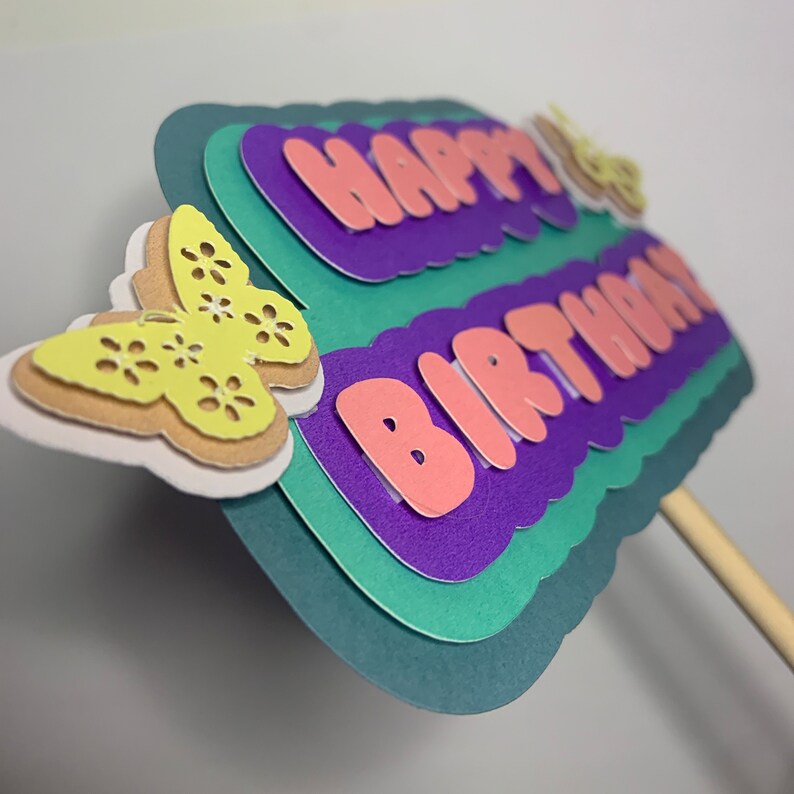 Happy Birthday Cake Topper Etsy