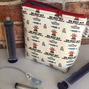 Oh Sht Kit Zipper Tubie Pouch G tube/J tube/NG tube/PEG/tubie feeding tube supply pouch. Custom designed. image 2