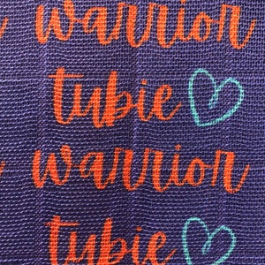 Tubie Warrior Burp Cloth. Spit cloth, dribble bib, spit rag, baby blanket. Muslin Minky spit up bib. image 2