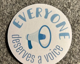 Everyone deserves a voice: apraxia star, your voice matters, your words matter, speech therapy sticker, apraxia, non verbal, AAC, PECs