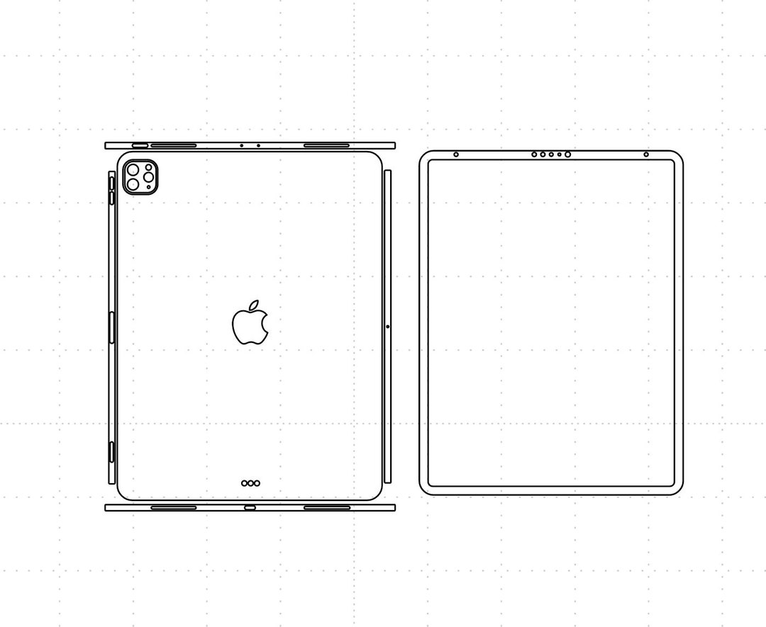 IPad Pro 12 9 (4th Generation) (2020) Vector Cut File Skin Template IPad Pro 12 9 (4th Generation) (2020) Vector Cut File Skin Template