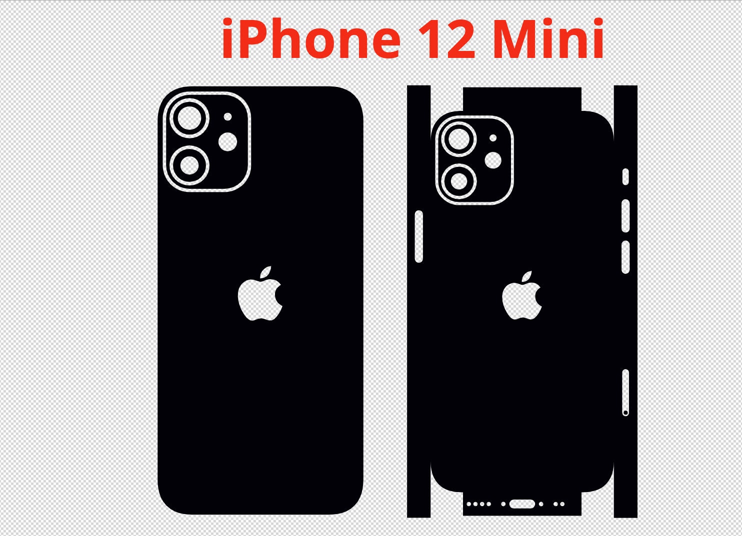Apple iPhone 12 Mini Vector Cut File Skin Template Etsy