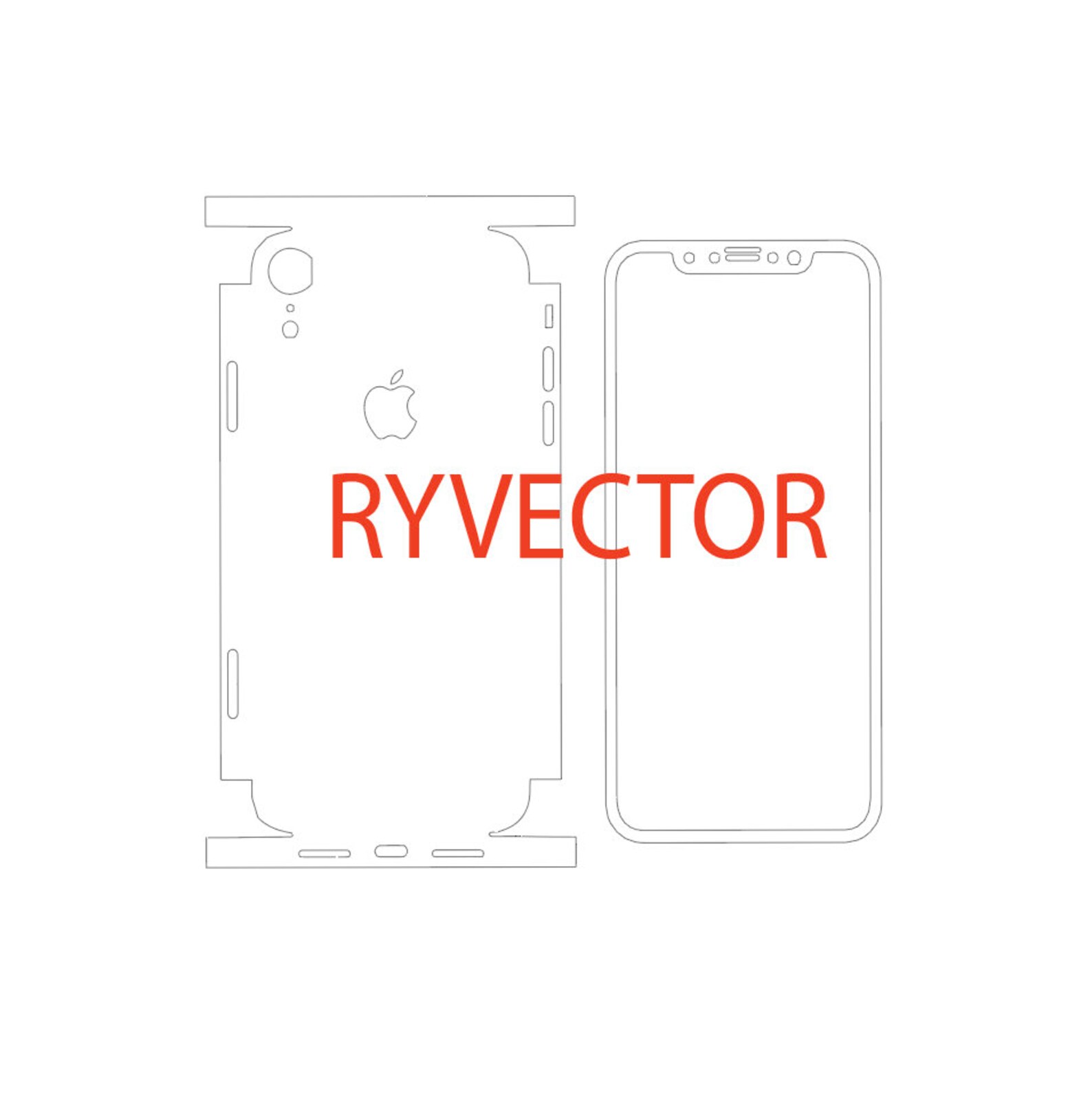 IPhone XR Vector Cut File Skin Template Etsy UK