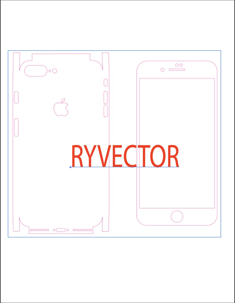 IPhone 8+ Plus Vector Cut File - Skin Template - Etsy