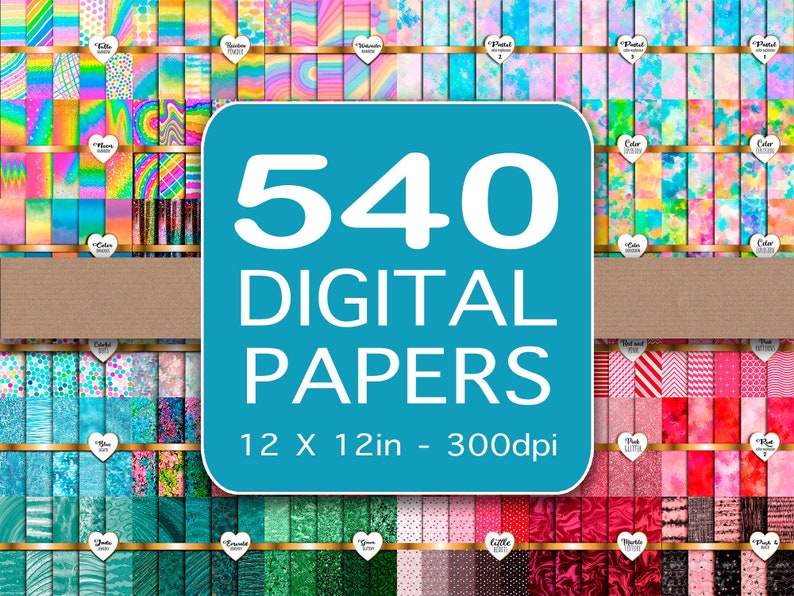 Digital paper bundle  540 different designs image 1