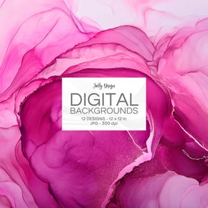 Collezione di sfondi glamour con inchiostro alcolico rosa shocking