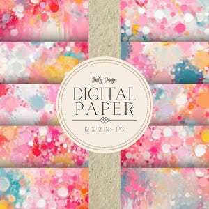 Felroze verfvlekken grunge digitaal papier - Abstracte kleurrijke achtergronden