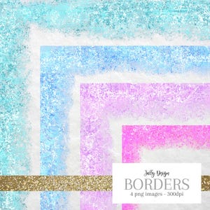 Pastel glitter borders PNG - 8.5 x 11 Sparkling Decorative Frames - Dreamy Overlays Clip Art