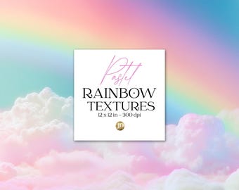Rainbow and soft clouds in the sky digital paper