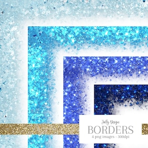 Blue shades glitter border clipart
