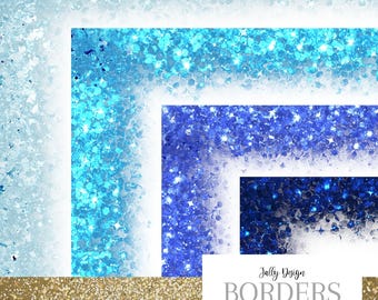Blue shades glitter border clipart