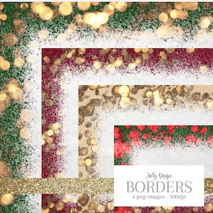 Schimmernde Weihnachtsrahmen PNG Clip Art - Festliche Weihnachtsrahmen - Funkelnde Overlays