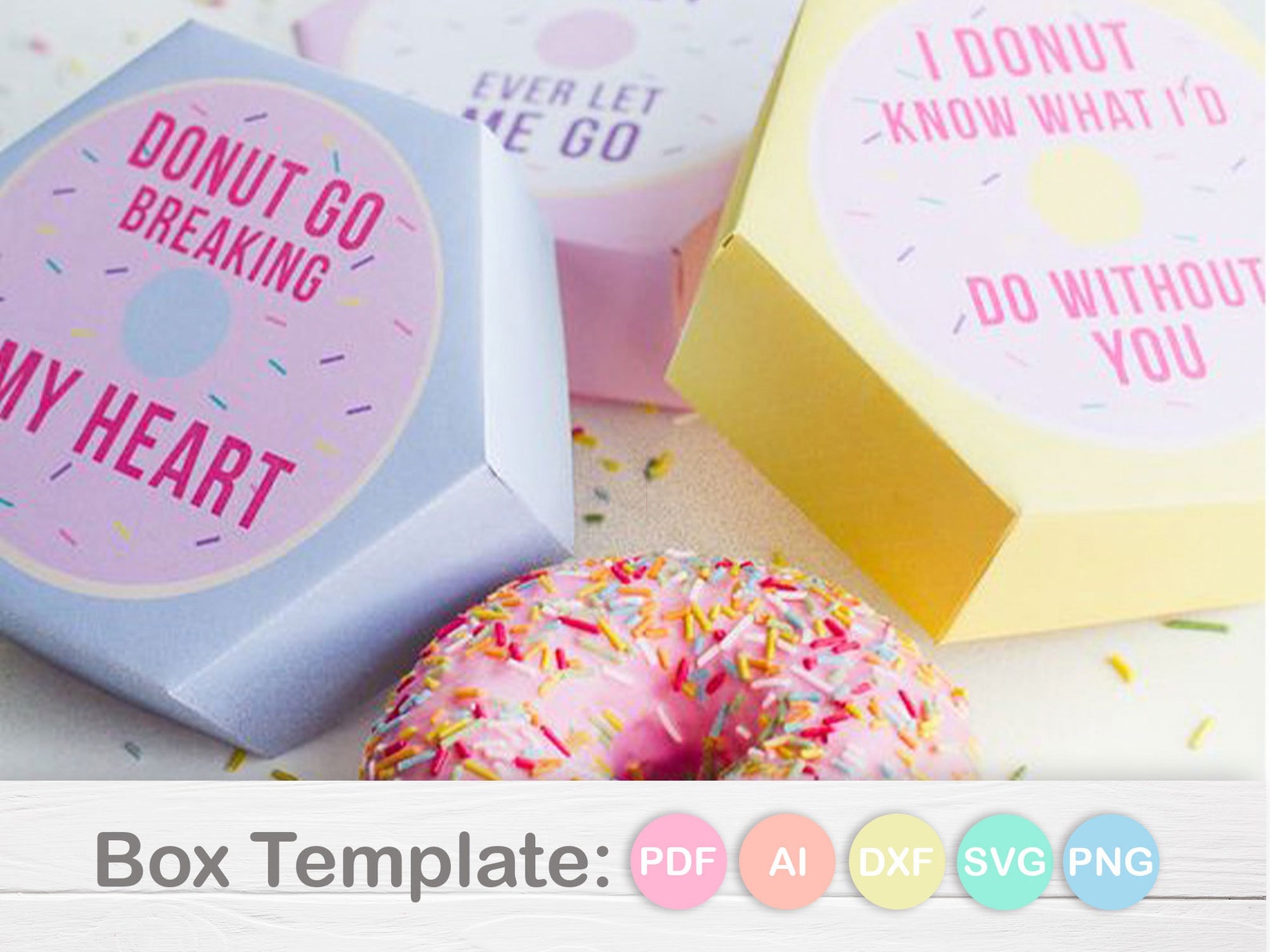 Hexagonal Donut Box SVG Studio3 Etsy