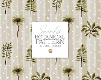 Botanic green seamless pattern