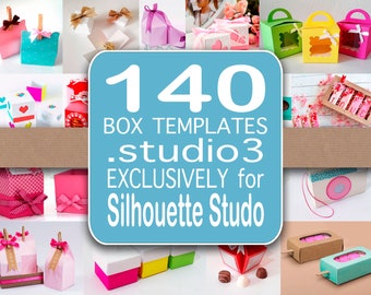 140 Box templates .studio3 - Exclusively for Silhouette Studio