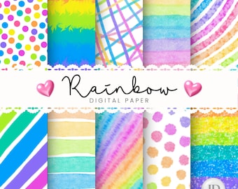 Vivid rainbow digital paper