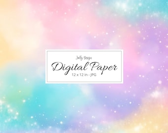 Papel digital em tons pastel de arco-íris