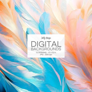 Blauwe en perzikkleurige olieverftexturen. Abstracte achtergronden, digitaal plakboek om af te drukken.