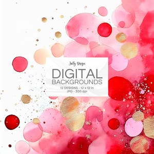 Kersenrode verf en gouden glitter digitaal papier
