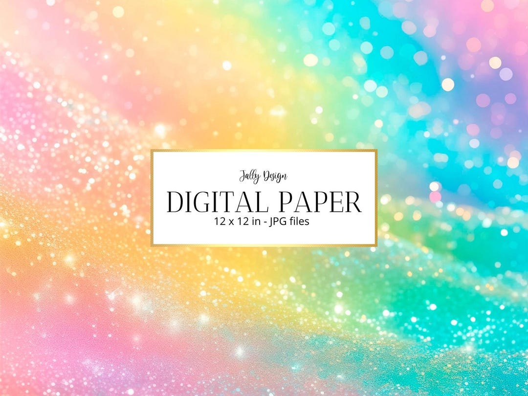 Pastel Rainbow Glitter Digital Paper - Soft Shimmering Textures ...
