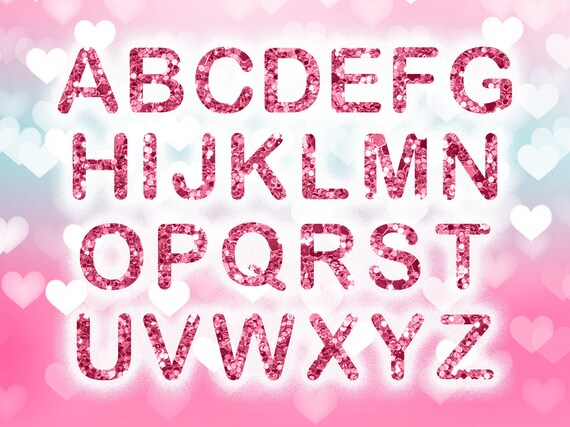 9-328 Pink Carefree Ultra Glitter Letters - 1/2 inch Pink Alphabet