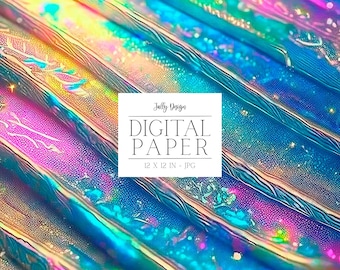Dreamy holographic rainbow metallic textures - Colorful sparkling backgrounds