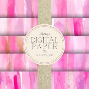 Mexikanische rosa Pinselstriche digitales Papier - Luxuriöse und künstlerische Hintergründe