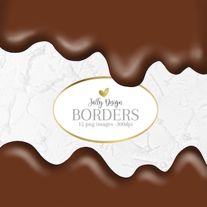 Schokolade tropfende Bordüren Clip Art