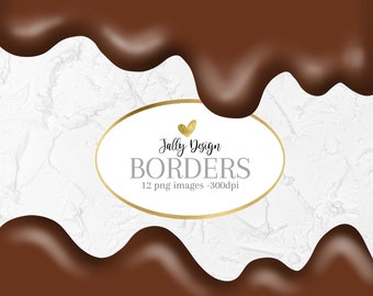 Chocolate dripping borders clip art