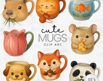 Mugs - Animal shaped - PNG clipart