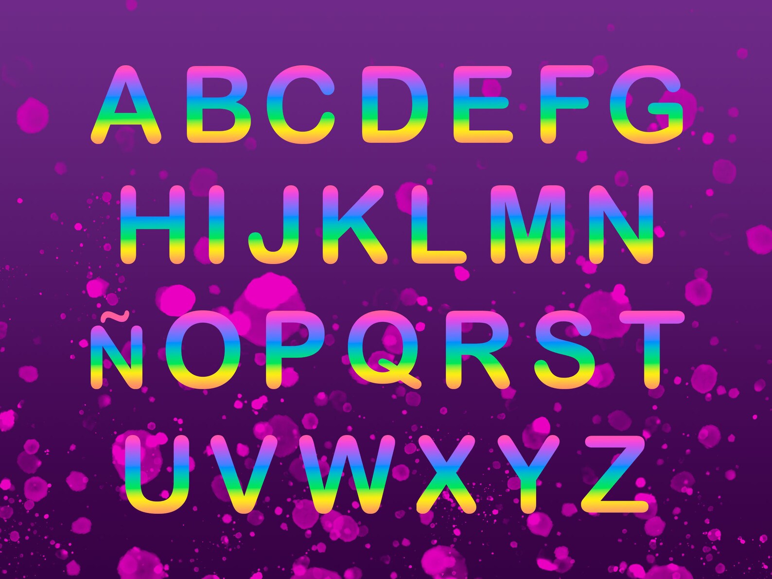 Alphabet arc-en-ciel PNG Lettres clip art | Etsy