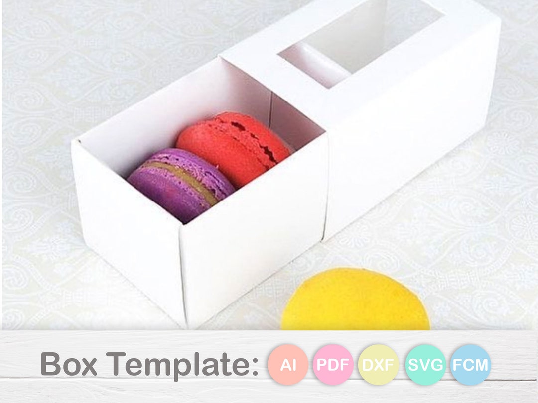 3 Macarons Box Template. Cut File for Cricut Silhouette Cameo - Etsy