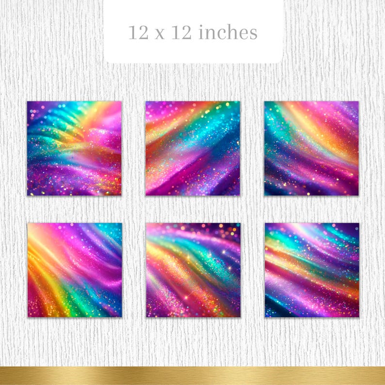 Rainbow Sparkling Glitter Digital Paper Collection - Etsy