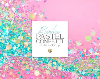 Confete holográfico em papel digital com fundo rosa