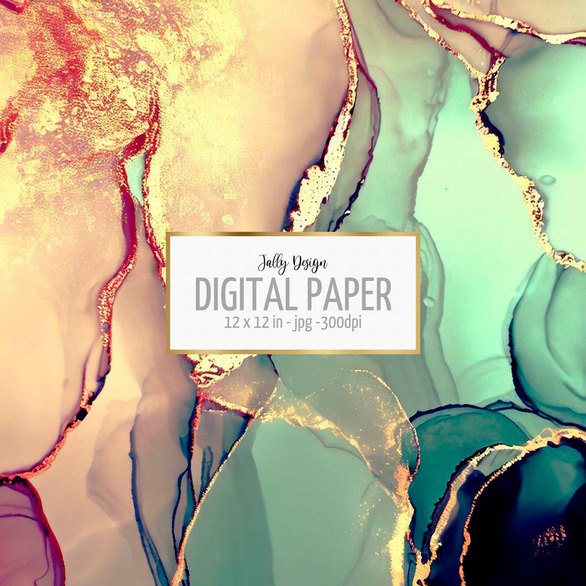Colorful Liquid Alcohol Ink Paper Graphic by jallydesign