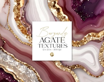Burgundy luxurious Agate textures with shiny golden glitter