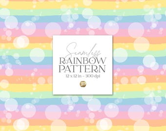 Rainbow lines with bokeh effect seamless pattern
