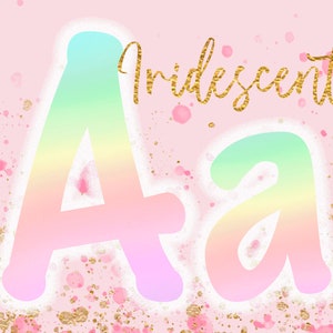 Pastel Arc-en-ciel Dégradé De L'Alphabet PNG - Lettres numériques Clip Art