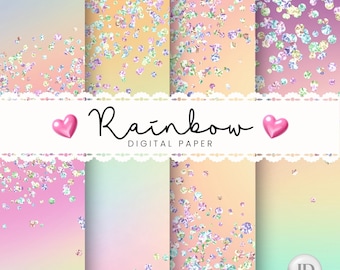 Digital paper - Pastel gradient with confetti glitter.