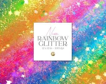 Vibrant rainbow glitter textures, rainbow digital paper, glam backgrounds.